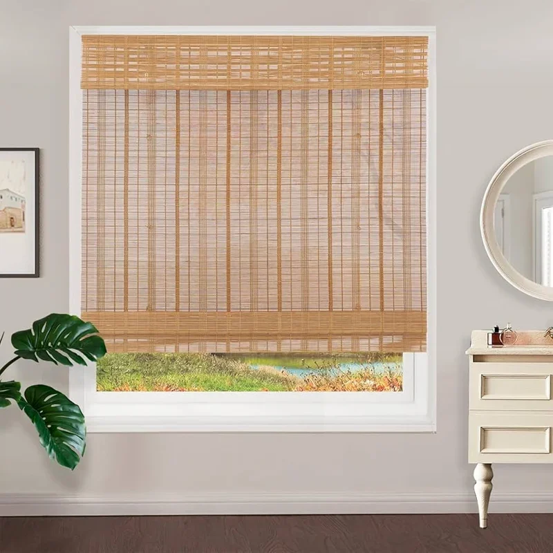 Amber touch bamboo blinds window decor in Downtown Dubai