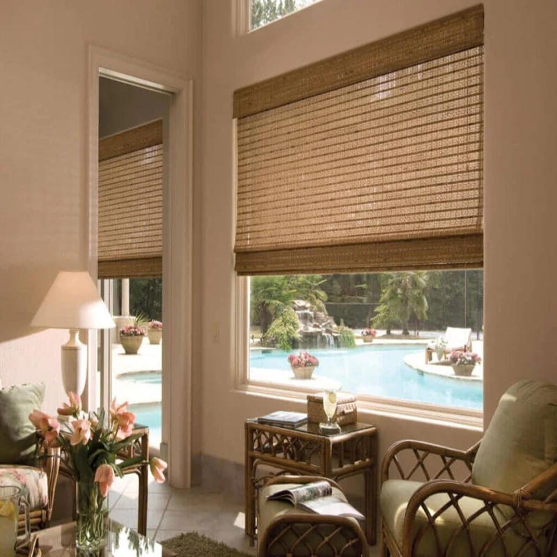 Bamboo woven glow blinds for balcony In Downtown Dubai