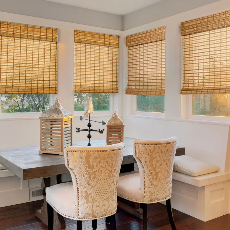 Beach sunset bamboo blinds woven finish