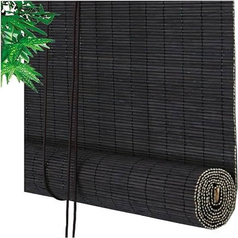 Charcoal & Grey Bamboo blinds in Dubai