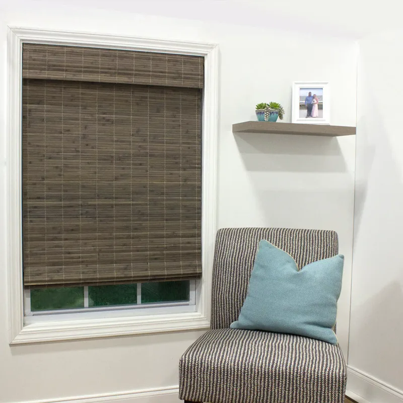 Dark brown mist bamboo blinds for windows In Dubai