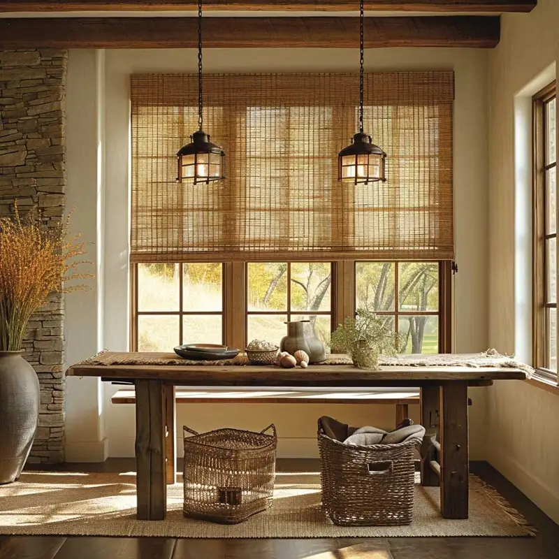 Forest grain bamboo blinds home decor in palm