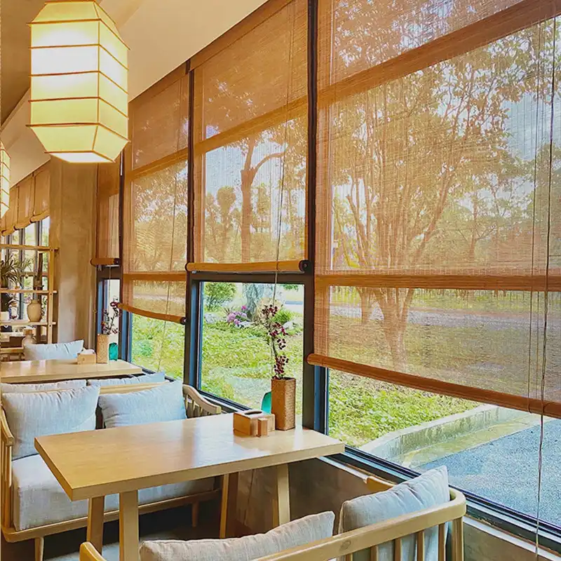 Natural Bmaboo blinds for restaurants & cafes in Dubai