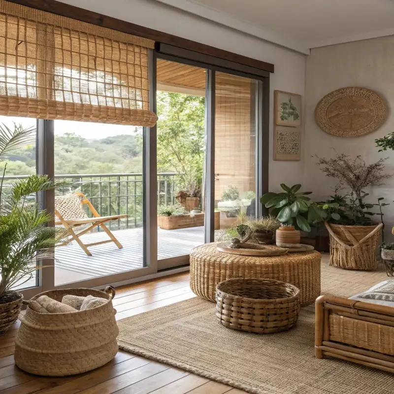 Natural harmony bamaboo blinds for doors in Dubai