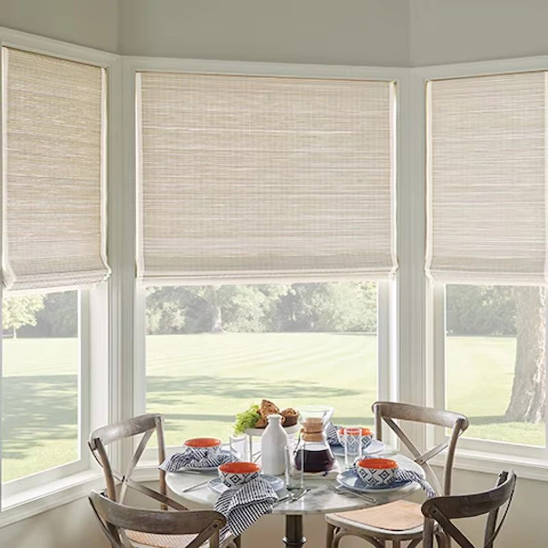 Sandline bamboo woven wood blinds for living rooms in all over the Dubai
