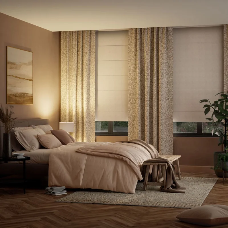 Our Luxury Roman Shades For Bed Rooms in Dubai
