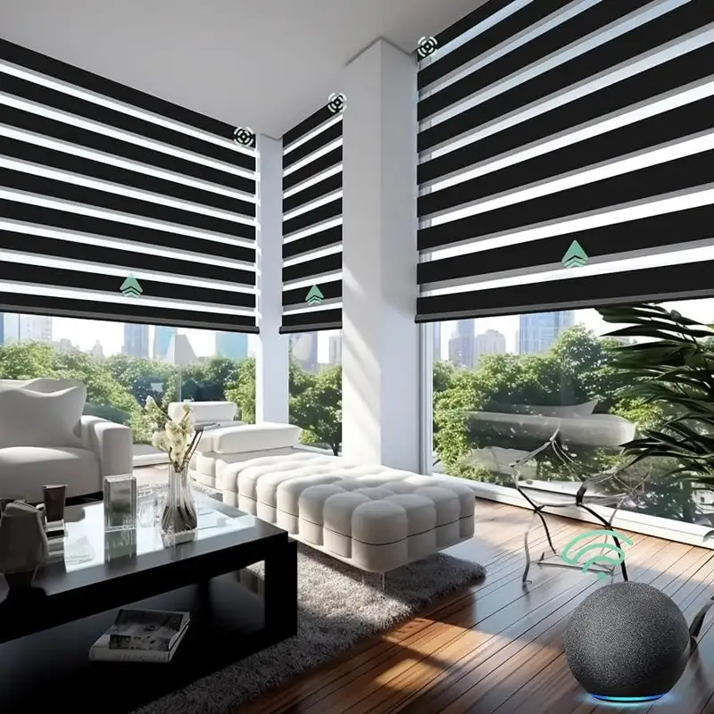 Buy Outdoor Motorized Zebra Blinds For Large Windows in Dubai