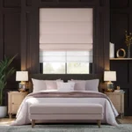 Bijou Linen Vintage Pink and Coconut Double Roman Blinds Dubai