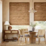 Loreto Walnut & Demerara Roll Up Blinds Dubai