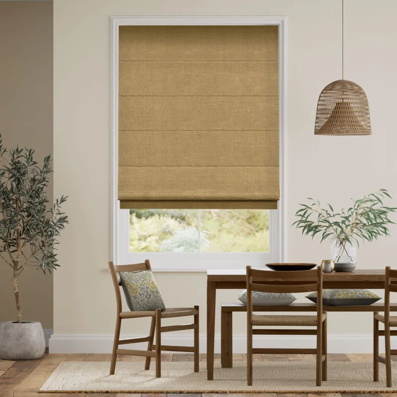 Paleo Linen Mustard Roman Blind