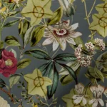 Passiflora Velvet Slate Roman Blinds