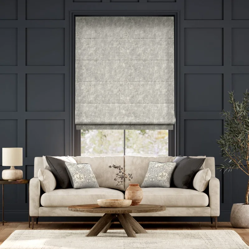 Walcot Chenille Silver Roman Blind