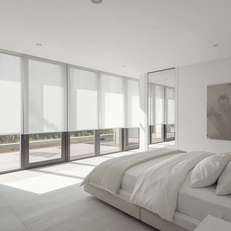 Get White Roller Blinds For Large Bedrooms
