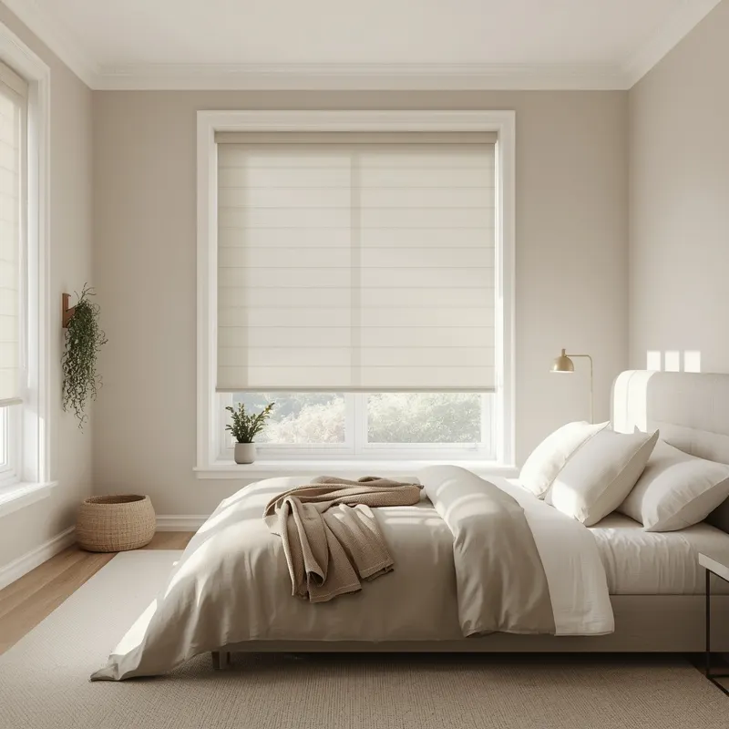 Modern Bedroom Roller Blinds In Palm Jumeriah