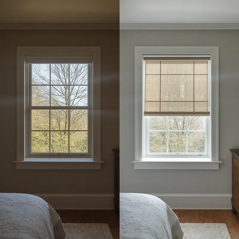 See Before And After Roller Blinds For Bedrooms