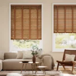 Buy Golden Oak & Pecan Wooden Blind with Tapes in Dubai