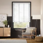 Buy Ice White & Chevron Silver Faux Wood Blind