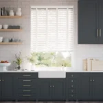 Buy Pristine White & Tundra Wooden Blinds For Kitchen in Dubai