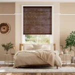 Buy Rosewood Grain Faux Wooden Blinds For Bedroom in Dubai