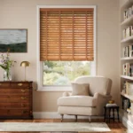 Buy Warm Oak & Tan Faux Wooden Blinds For Living Room In Dubai
