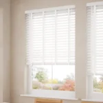 Atlanta Icy White & Igloo Faux Wood Blind - 50mm Slat