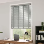 Buy Atlanta Warm Grey & Tin Faux Wood Blinds 50mm Slat