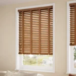 Buy Golden Oak & Pecan Wooden Blind with Tapes - 50mm Slat
