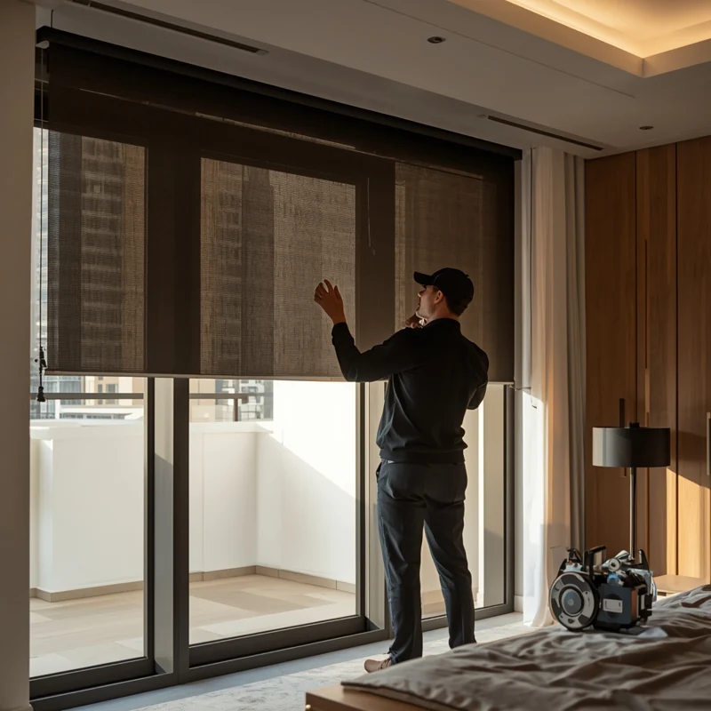Expert installation of blackout blinds in Dubai by professional technicians