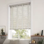 Get Birch Bark & Nickel Faux Wood Blind - 50mm Slat