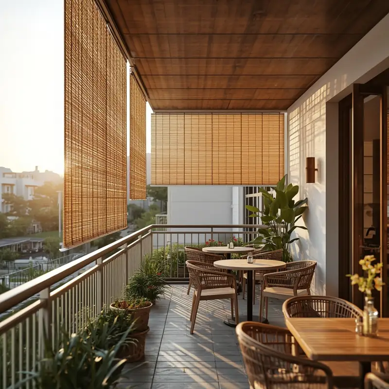 Get Wooden Bamboo Blinds For Balcony in Dubai