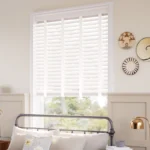 Icicle & Fresh White Faux Wood Blind - 50mm Slat