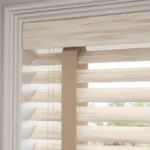 Nordic Oak & Chevron Tan Faux Wood Blinds