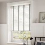 Parchment & Smoke Faux Wood Blind - 50mm Slat