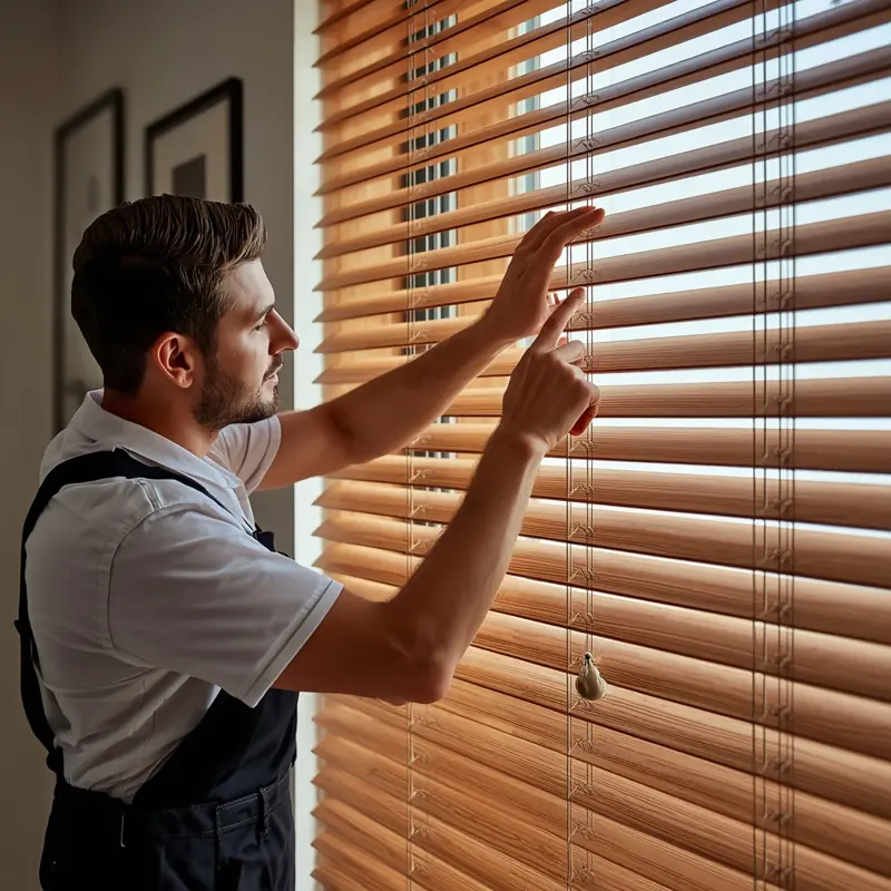 Professional wooden blinds maintenance and repair service in Dubai
