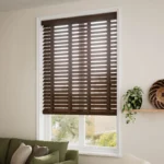 Rosewood & Chocolate Faux Wood Blind - 50mm Slat